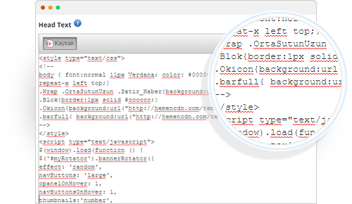 Özel CSS ve Özel Javascript